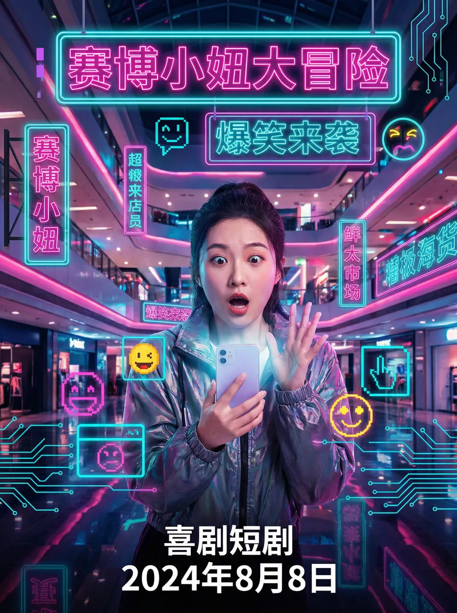性感美人图 搞笑喜剧短剧 - 赛博小妞大冒险海报